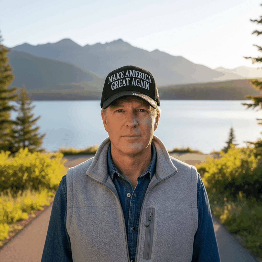 Black MAGA Trump Cap – Classic All-Black Hat with Silver/Gray Embroidery, Adjustable Dad Hat