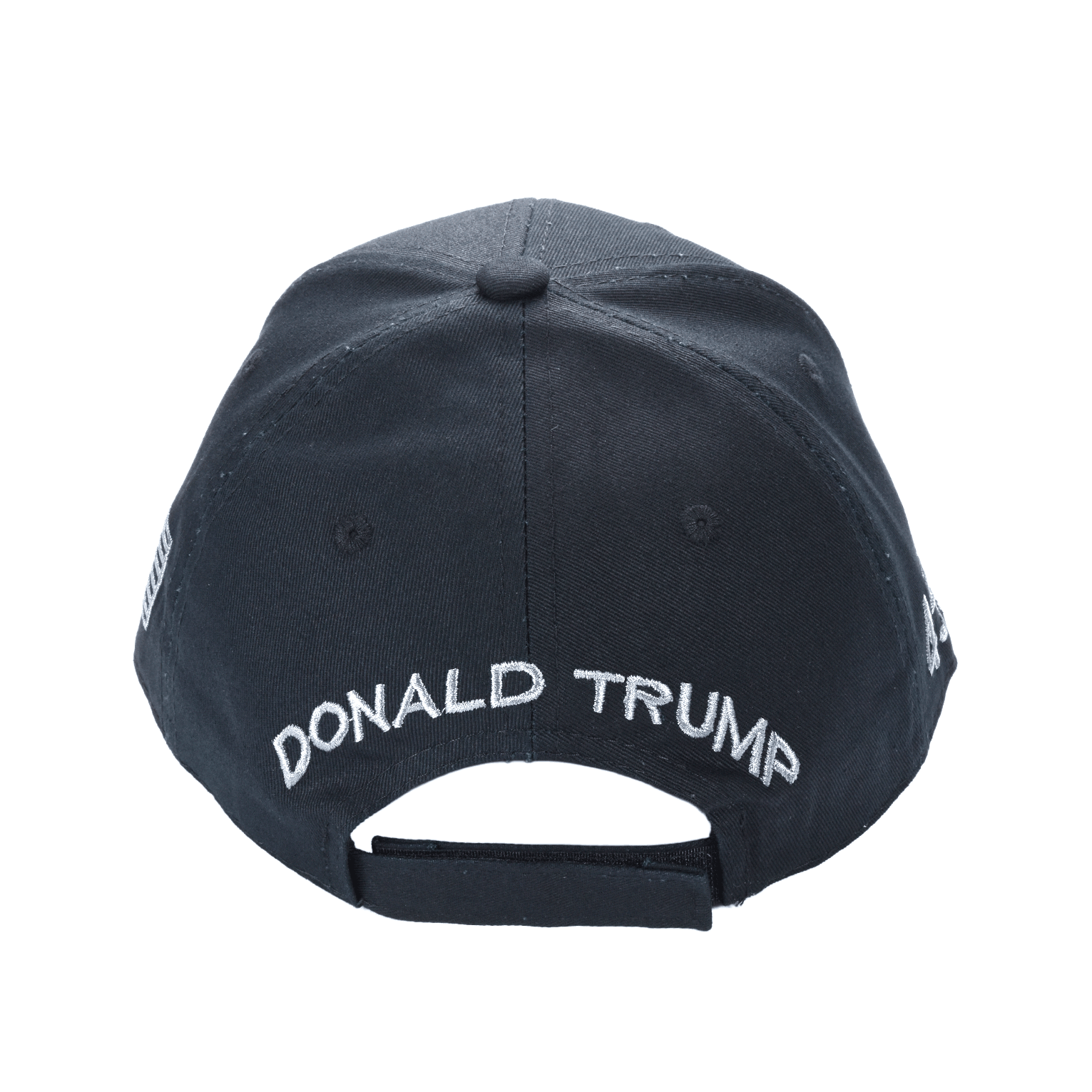 Black MAGA Trump Cap – Classic All-Black Hat with Silver/Gray Embroidery, Adjustable Dad Hat